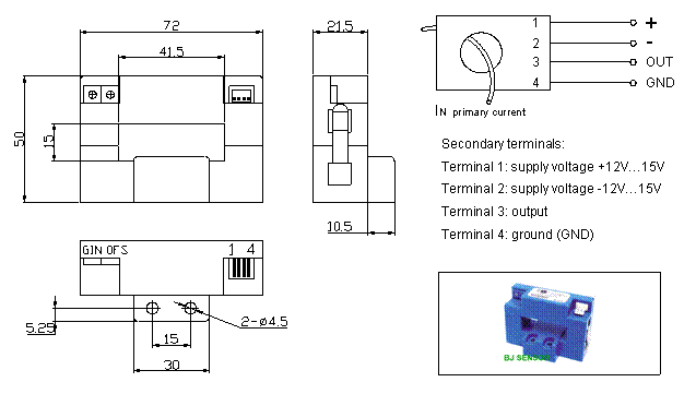   Open-loop Hall current sensor CHK-200Y4, 300Y4, 400Y4, 500Y4, 600Y4